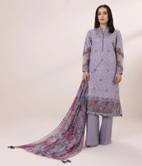 3piece-embroidered cotton satin suit